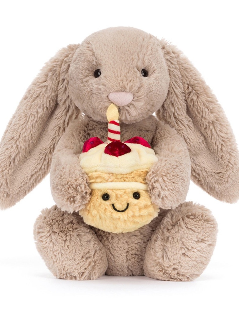 Jellycat Beige Bunny with Birthday Cake Plush